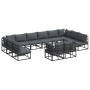 Conjunto de sofá de jardín 12 pcs Negro 423 x 211.5 x 71 cm