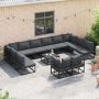 Conjunto de sofá de jardín 12 pcs Negro 423 x 211.5 x 71 cm