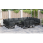 Conjunto de sofá de jardín 12 pcs Negro 423 x 211.5 x 71 cm