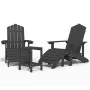Adirondack garden chairs with footrest & anthracite HDPE table by vidaXL, Garden chairs - Ref: Foro24-3095713, Price: 452,77 ...