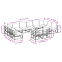 Conjunto de sofá de jardín 12 pcs Negro 423 x 211.5 x 71 cm