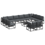 Conjunto de sofá de jardín 13 pcs Negro 70 x 70 x 32 cm