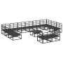 Conjunto de sofá de jardín 13 pcs Negro 70 x 70 x 32 cm