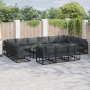 Conjunto de sofá de jardín 13 pcs Negro 423 x 211.5 x 71 cm