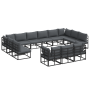 Conjunto de sofá de jardín 13 pcs Negro 423 x 211.5 x 71 cm