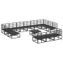 Conjunto de sofá de jardín 14 pcs Negro 70 x 70 x 32 cm