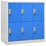 Armarios taquilla 5 uds acero gris claro y azul 90x45x92,5 cm de vidaXL, Taquillas y armarios de almacenamiento - Ref: Foro24...