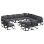 Conjunto de sofá de jardín 13 pcs Negro 70 x 70 x 32 cm