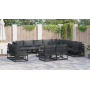 Conjunto de sofá de jardín 13 pcs Negro 70 x 70 x 32 cm