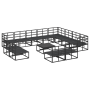 Conjunto de sofá de jardín 13 pcs Negro 70 x 70 x 32 cm