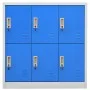 Armarios taquilla 5 uds acero gris claro y azul 90x45x92,5 cm de vidaXL, Taquillas y armarios de almacenamiento - Ref: Foro24...