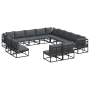 Conjunto de sofá de jardín 13 pcs Negro 353 x 353 x 71 cm