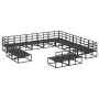 Conjunto de sofá de jardín 13 pcs Negro 353 x 353 x 71 cm