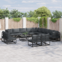 Conjunto de sofá de jardín 14 pcs Negro 70 x 70 x 32 cm