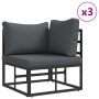 Conjunto de sofá de jardín 14 pcs Negro 70 x 70 x 32 cm