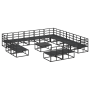 Conjunto de sofá de jardín 14 pcs Negro 70 x 70 x 32 cm