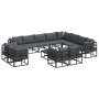 Conjunto de sofá de jardín 13 pcs Negro 70 x 70 x 32 cm