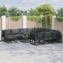 Conjunto de sofá de jardín 11 pcs Negro 71.5 x 71.5 x 71 cm