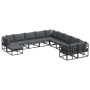 Conjunto de sofá de jardín 11 pcs Negro 71.5 x 71.5 x 71 cm