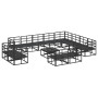Conjunto de sofá de jardín 13 pcs Negro 70 x 70 x 32 cm