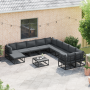 Conjunto de sofá de jardín 11 pcs Negro 71.5 x 71.5 x 71 cm