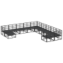 Conjunto de sofá de jardín 11 pcs Negro 71.5 x 71.5 x 71 cm
