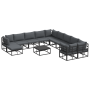 Conjunto de sofá de jardín 12 pcs Negro 71.5 x 71.5 x 71 cm