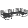 Conjunto de sofá de jardín 6 pcs Negro Aluminio