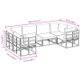 Conjunto de sofá de jardín 6 pcs Negro Aluminio