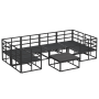 Conjunto de sofá de jardín 7 pcs Negro Aluminio