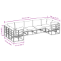 Conjunto de sofá de jardín 7 pcs Negro Aluminio