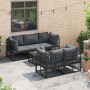 Conjunto de sofá de jardín 6 pcs Negro 70 x 70 x 32 cm Aluminio