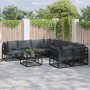 Conjunto de sofá de jardín 9 pcs Negro 70 x 70 x 32 cm Aluminio