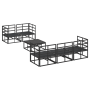 Conjunto de sofá de jardín 6 pcs Negro 70 x 70 x 32 cm Aluminio