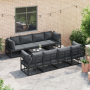 Conjunto de sofá de jardín 9 pcs Negro 70 x 70 x 32 cm Aluminio