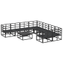 Conjunto de sofá de jardín 9 pcs Negro 70 x 70 x 32 cm Aluminio