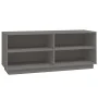 Armario zapatero de madera maciza de pino gris 110x34x45 cm de vidaXL, Zapateros y organizadores de calzado - Ref: Foro24-813...
