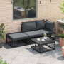 Conjunto de sofá de jardín 3 pcs Negro 211.5 x 71.5 x 71 cm