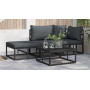 Conjunto de sofá de jardín 3 pcs Negro 211.5 x 71.5 x 71 cm