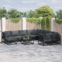 Conjunto de sofá de jardín 11 pcs Negro 70 x 70 x 32 cm