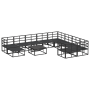 Conjunto de sofá de jardín 11 pcs Negro 70 x 70 x 32 cm