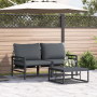 Conjunto de sofá de jardín 3 pcs Antracita Acero