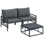 Conjunto de sofá de jardín 3 pcs Antracita Acero