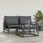 Conjunto de sofá de jardín 3 pcs Antracita Acero