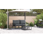 Conjunto de sofá de jardín 3 pcs Antracita Acero