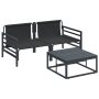 Conjunto de sofá de jardín 3 pcs Antracita Acero