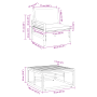 Conjunto de sofá de jardín 3 pcs Antracita Acero