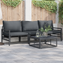 Conjunto de sofá de jardín 3 pcs Antracita Acero