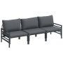 Conjunto de sofá de jardín 3 pcs Antracita Acero