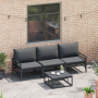 Conjunto de sofá de jardín 3 pcs Antracita Acero